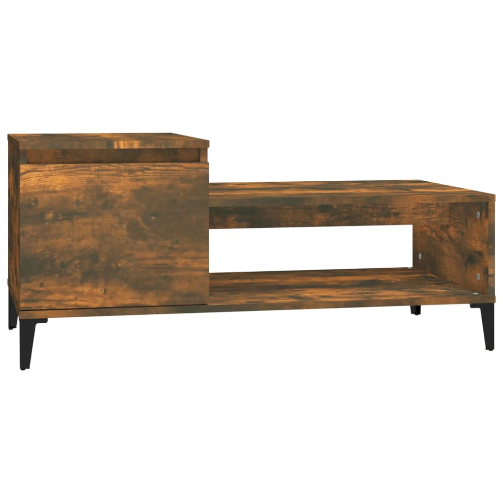 Tavolino da Salotto Rovere Fumo 100x50x45 cm Legno Multistrato | homemem39