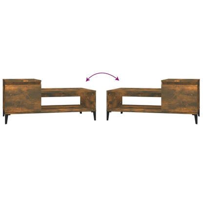 Tavolino da Salotto Rovere Fumo 100x50x45 cm Legno Multistrato | homemem39
