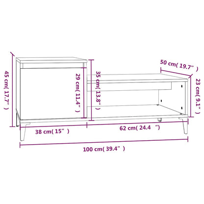Tavolino da Salotto grigio sonoma 100x50x45cm Legno Multistrato | homemem39