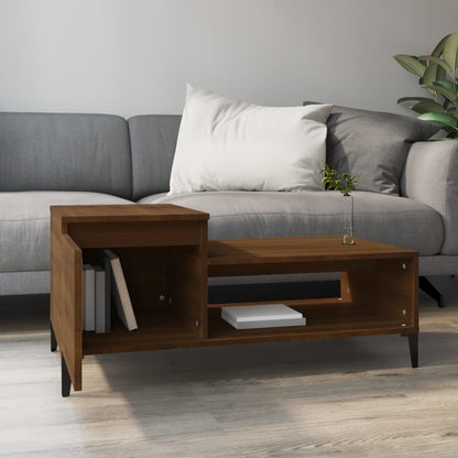 Tavolino da Salotto Rovere Marrone100x50x45cm Legno Multistrato | homemem39