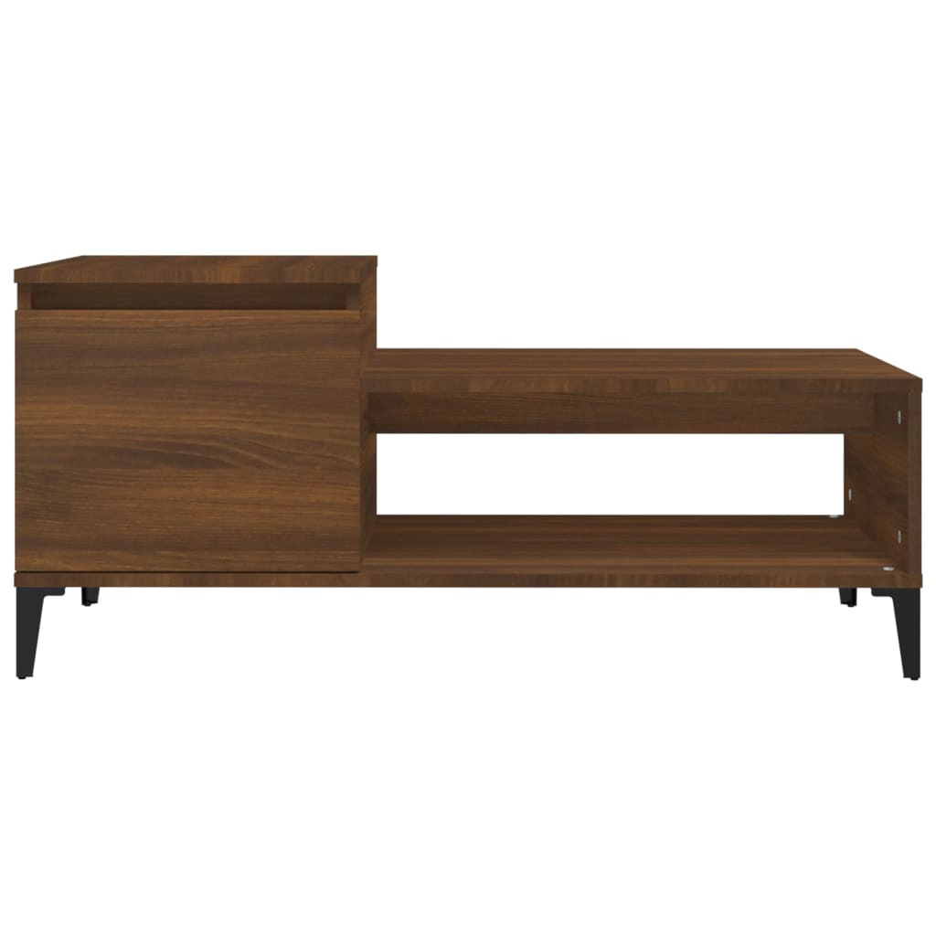 Tavolino da Salotto Rovere Marrone100x50x45cm Legno Multistrato | homemem39