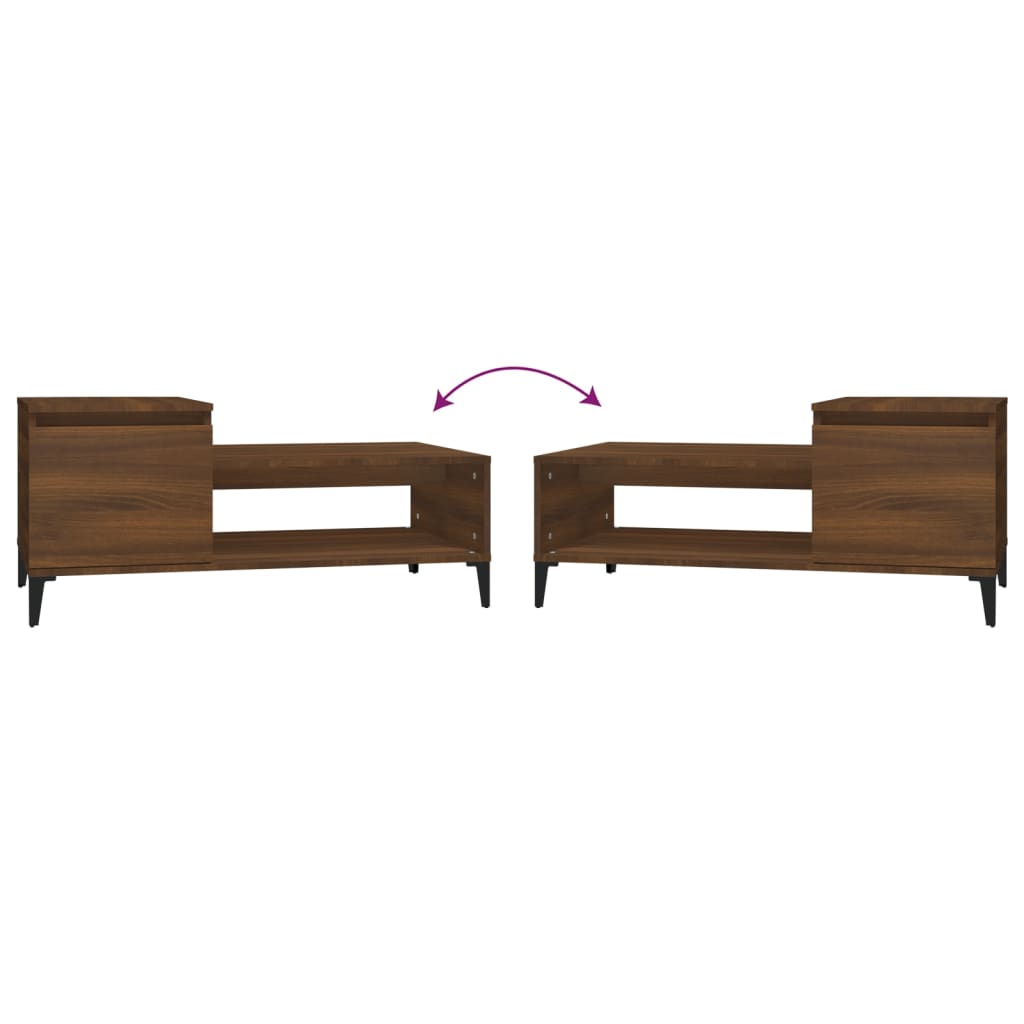 Tavolino da Salotto Rovere Marrone100x50x45cm Legno Multistrato | homemem39