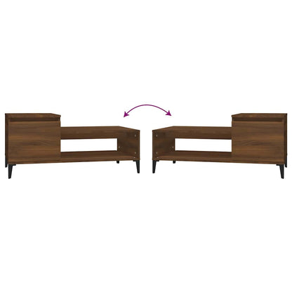 Tavolino da Salotto Rovere Marrone100x50x45cm Legno Multistrato