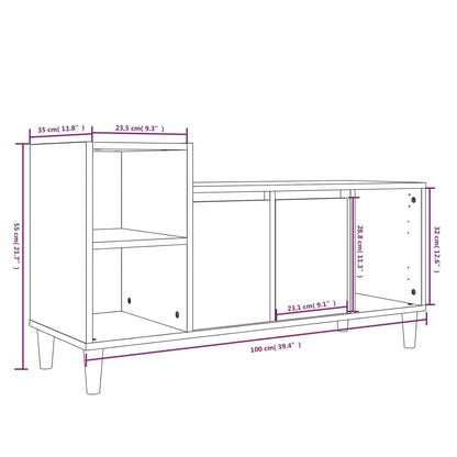 Mobile per TV Grigio Cemento 100x35x55 cm Legno Multistrato - homemem39