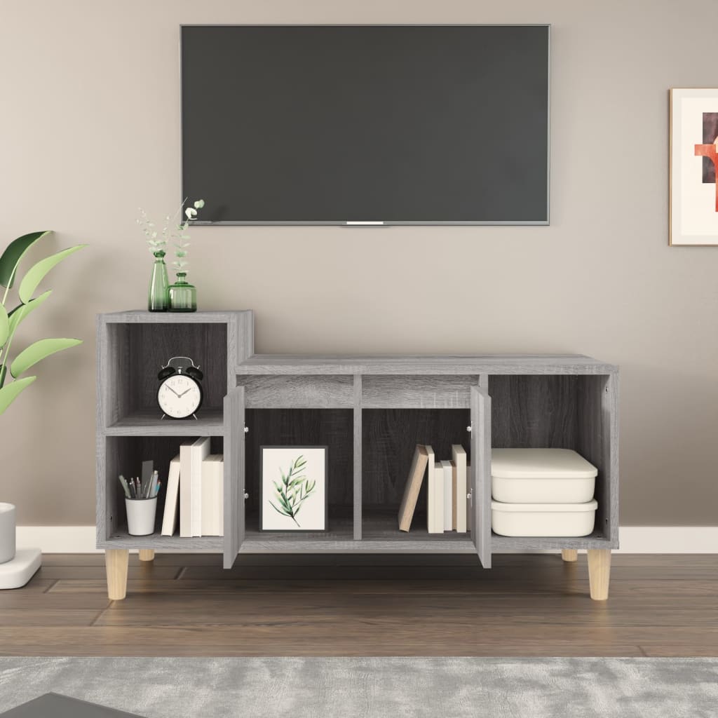 Mobile TV Grigio Sonoma 100x35x55 cm in Legno Multistrato - homemem39