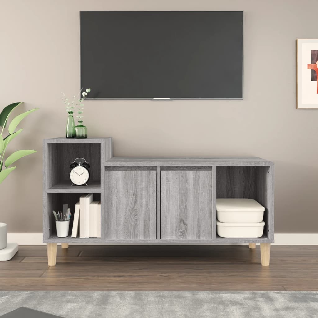 Mobile TV Grigio Sonoma 100x35x55 cm in Legno Multistrato - homemem39