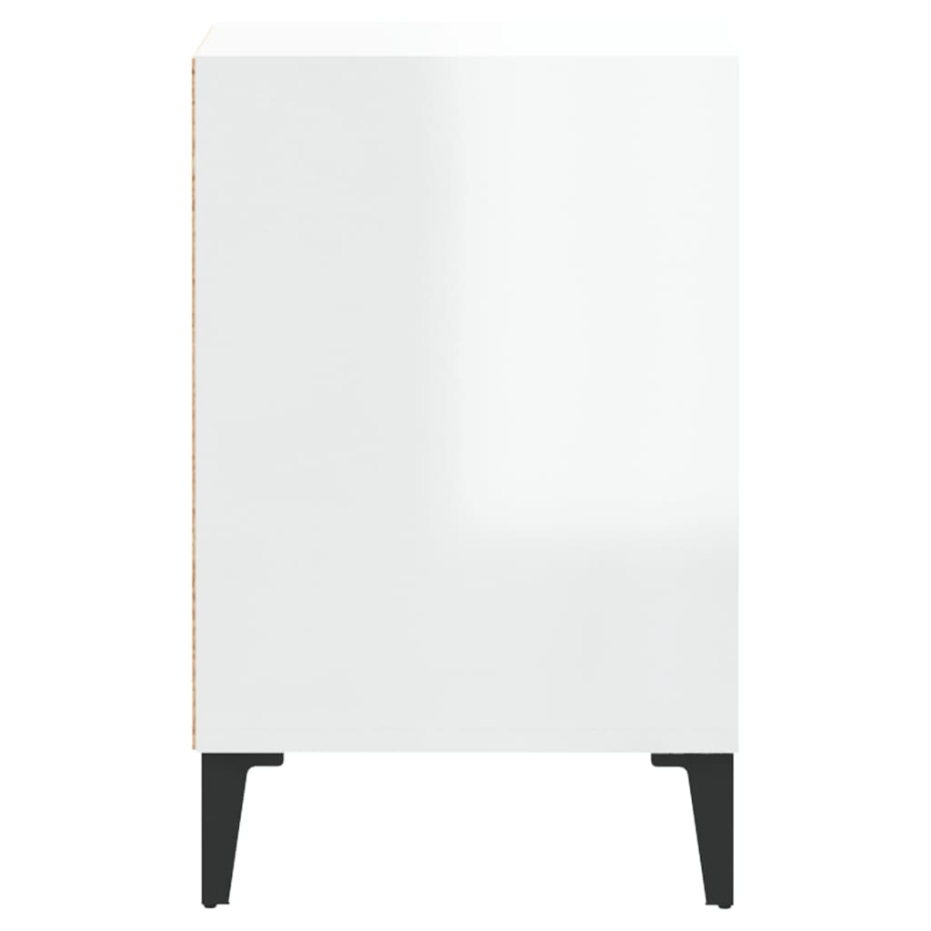 Mobile Porta TV Bianco Lucido 100x35x55 cm in Legno Multistrato - homemem39