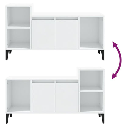 Mobile Porta TV Bianco Lucido 100x35x55 cm in Legno Multistrato - homemem39