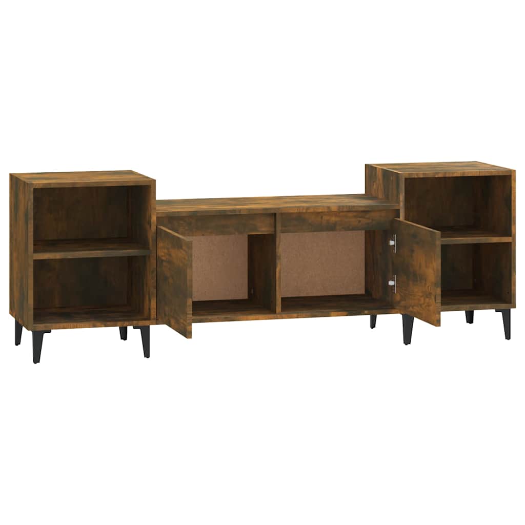 Mobile TV Rovere Fumo 160x35x55 cm in Legno Multistrato