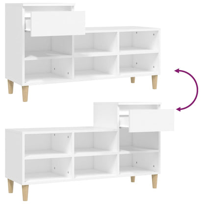 Scarpiera Bianca 102x36x60 cm in Legno Multistrato