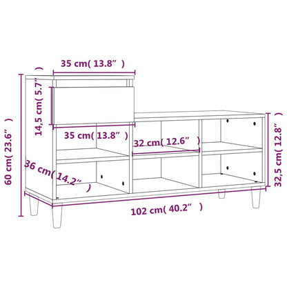 Scarpiera Bianca 102x36x60 cm in Legno Multistrato