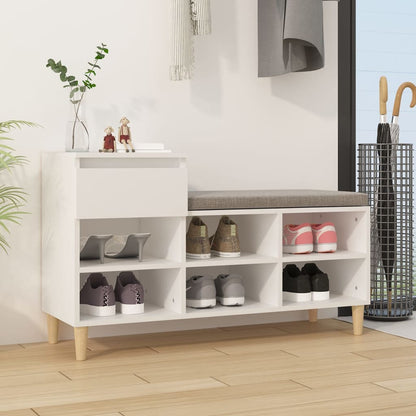 Scarpiera Bianca 102x36x60 cm in Legno Multistrato