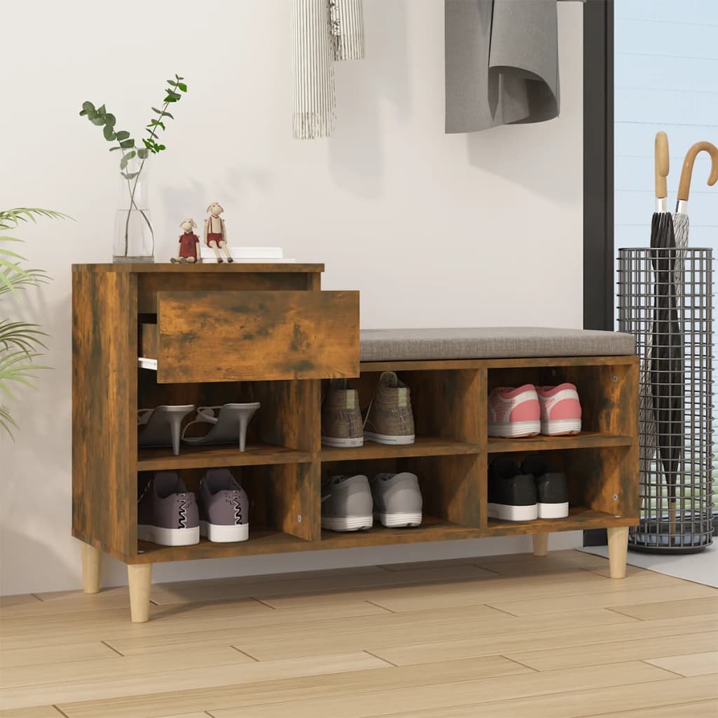 Scarpiera Rovere Fumo 102x36x60 cm in Legno Multistrato - homemem39