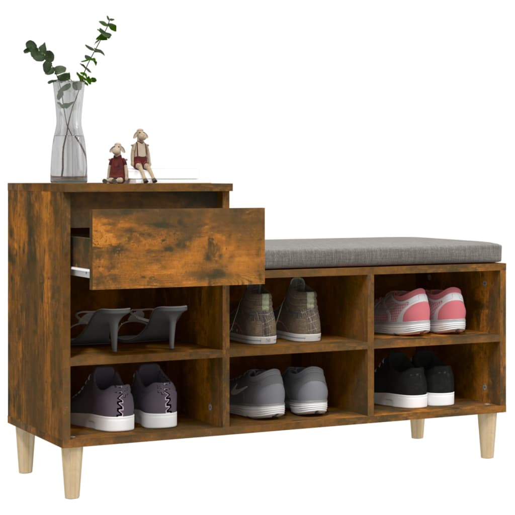 Scarpiera Rovere Fumo 102x36x60 cm in Legno Multistrato - homemem39
