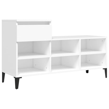 Scarpiera Bianca 102x36x60 cm in Legno Multistrato - homemem39