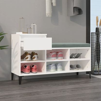 Scarpiera Bianca 102x36x60 cm in Legno Multistrato - homemem39