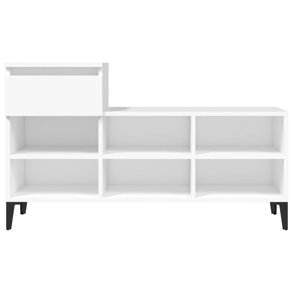 Scarpiera Bianca 102x36x60 cm in Legno Multistrato - homemem39