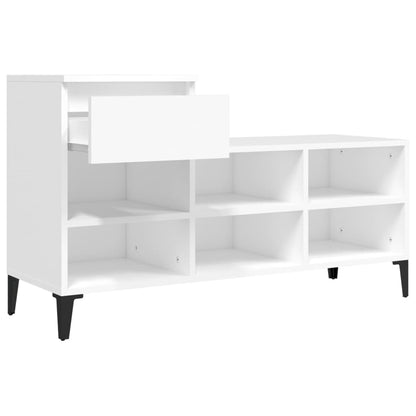 Scarpiera Bianca 102x36x60 cm in Legno Multistrato - homemem39