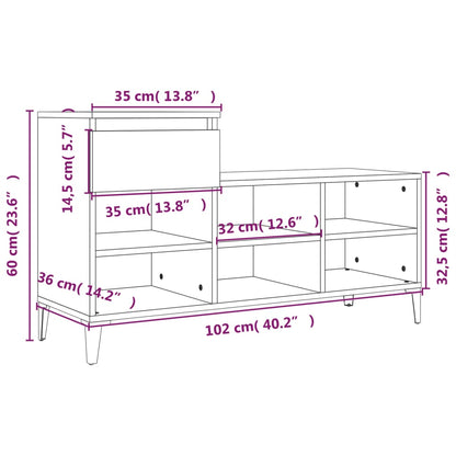 Scarpiera Bianca 102x36x60 cm in Legno Multistrato - homemem39