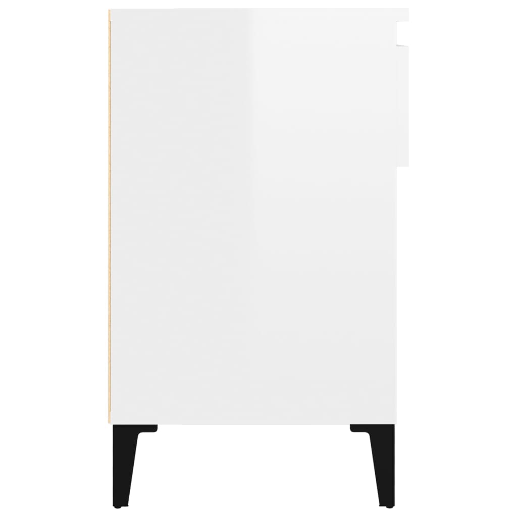 Scarpiera Bianco Lucido 102x36x60 cm in Legno Multistrato - homemem39