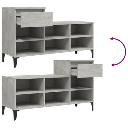 Scarpiera Grigio Cemento 102x36x60 cm in Legno Multistrato - homemem39