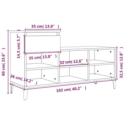 Scarpiera Grigio Cemento 102x36x60 cm in Legno Multistrato - homemem39