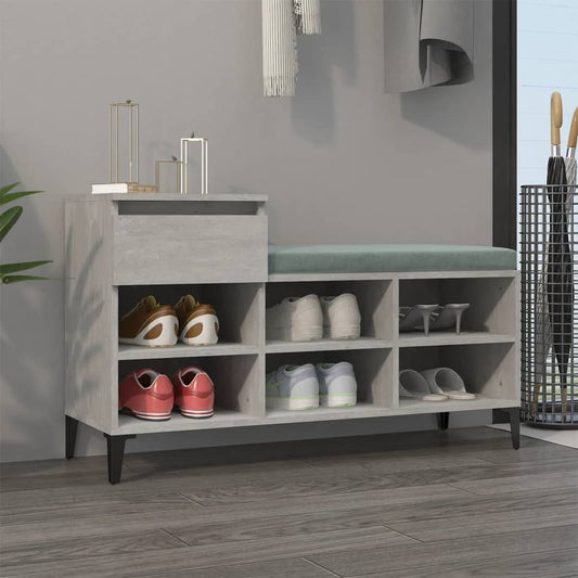 Scarpiera Grigio Cemento 102x36x60 cm in Legno Multistrato - homemem39