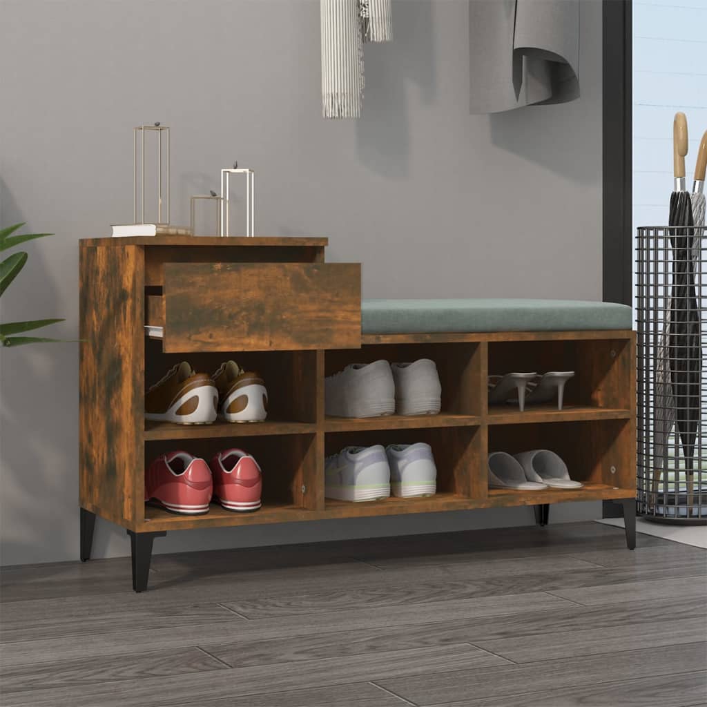 Scarpiera Rovere Fumo 102x36x60 cm in Legno Multistrato - homemem39