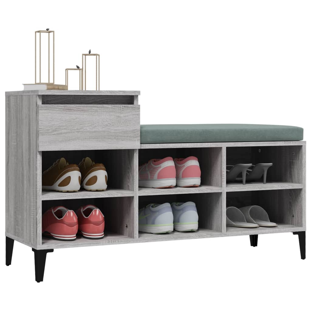 Scarpiera Grigio Sonoma 102x36x60 cm in Legno Multistrato - homemem39
