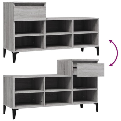 Scarpiera Grigio Sonoma 102x36x60 cm in Legno Multistrato - homemem39