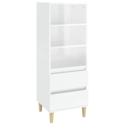 Credenza Bianco Lucido 40x36x110 cm in Legno Multistrato - homemem39