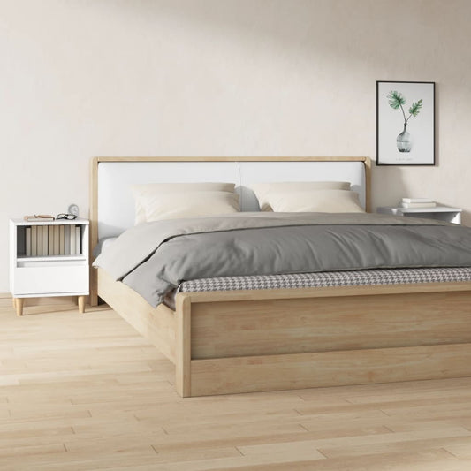 Comodini 2 pz in Bianco 40x35x50 cm - homemem39