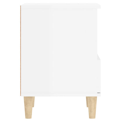 Comodini 2 pz in Bianco Lucido 40x35x50 cm - homemem39