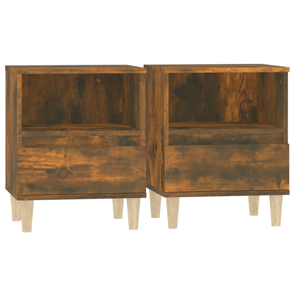Comodini 2pz Rovere Fumo 40x35x50 cm - homemem39