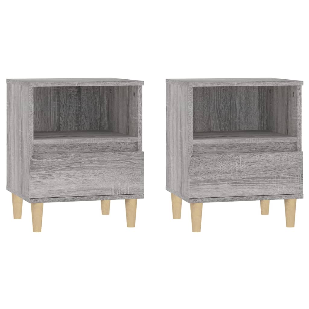Comodino 2 pz Grigio Sonoma 40x35x50 cm - homemem39