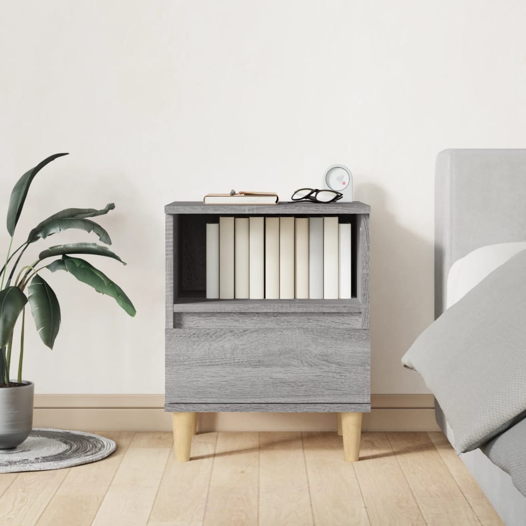 Comodino 2 pz Grigio Sonoma 40x35x50 cm - homemem39