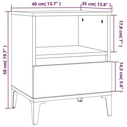 Comodini 2 pz in Bianco 40x35x50 cm - homemem39