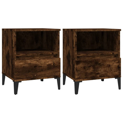 Comodini 2pz Rovere Fumo 40x35x50 cm - homemem39