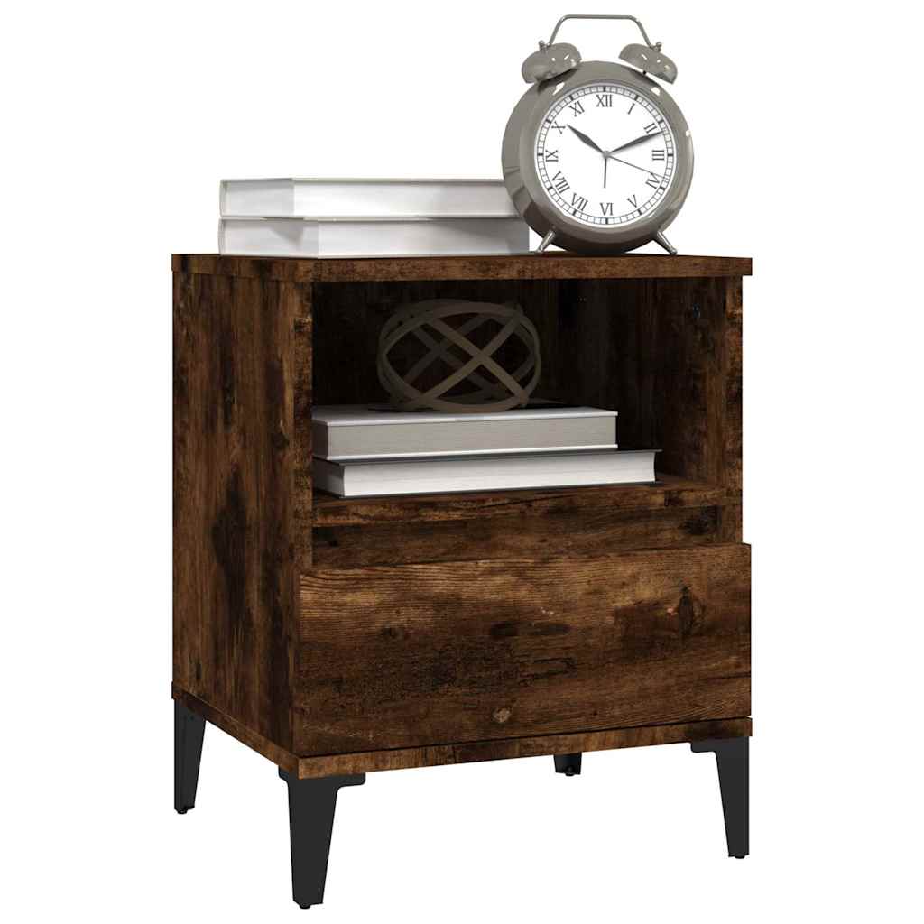 Comodini 2pz Rovere Fumo 40x35x50 cm