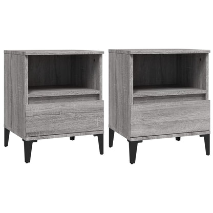 Comodino 2 pz Grigio Sonoma 40x35x50 cm - homemem39