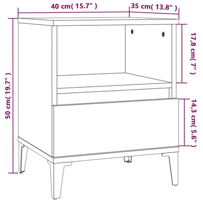 Comodino 2 pz Grigio Sonoma 40x35x50 cm - homemem39