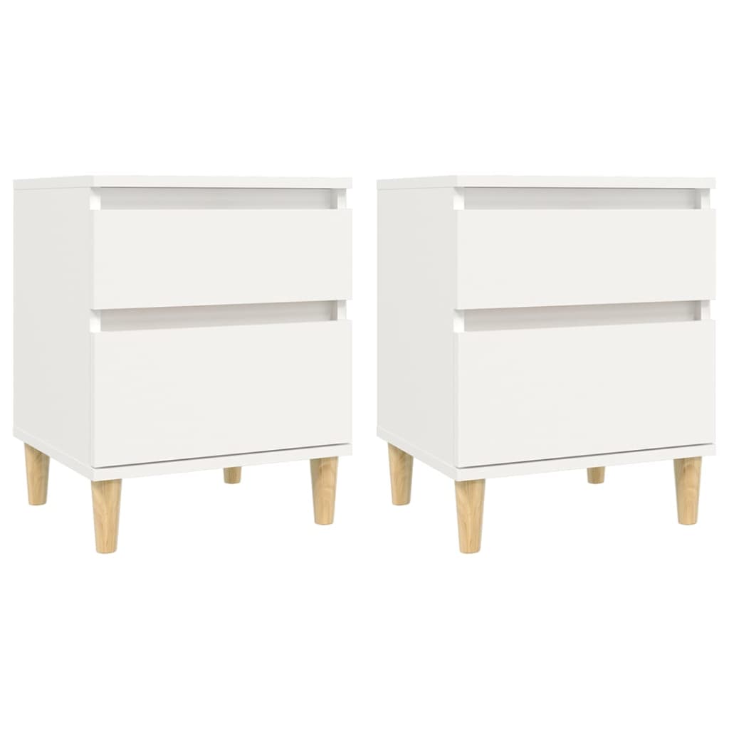 Comodini 2 pz in Bianco 40x35x50 cm - homemem39