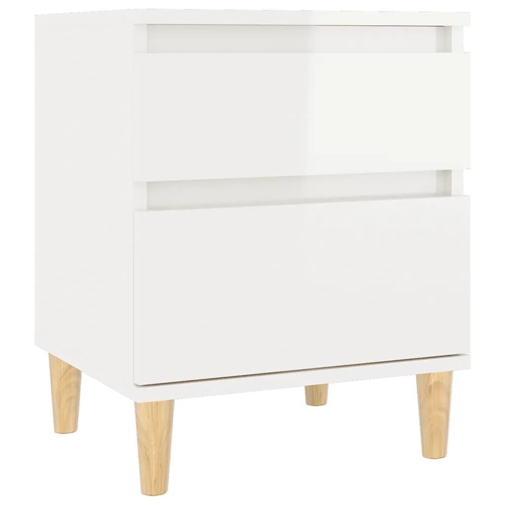 Comodino Bianco Lucido 40x35x50 cm - homemem39