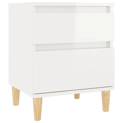 Comodino Bianco Lucido 40x35x50 cm - homemem39