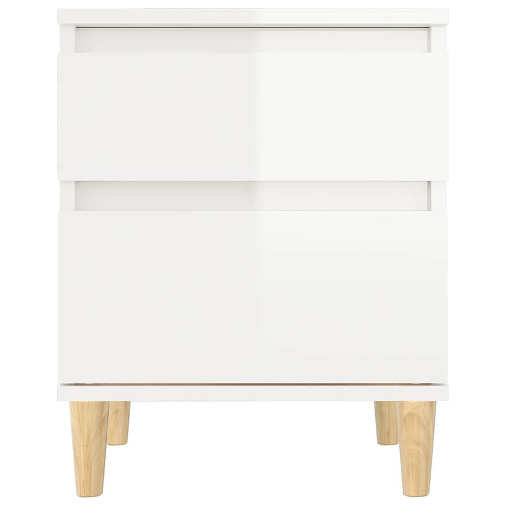 Comodino Bianco Lucido 40x35x50 cm - homemem39