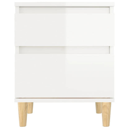 Comodino Bianco Lucido 40x35x50 cm - homemem39