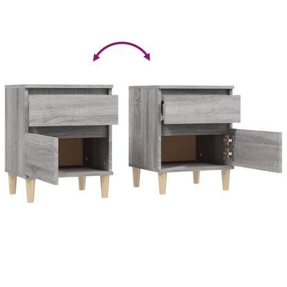 Comodino 2 pz Grigio Sonoma 40x35x50 cm - homemem39