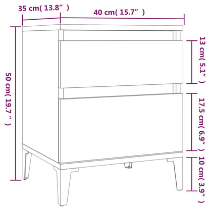 Comodino Rovere Fumo 40x35x50 cm - homemem39