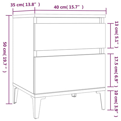 Comodini 2pz Rovere Fumo 40x35x50 cm - homemem39