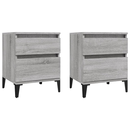 Comodino 2 pz Grigio Sonoma 40x35x50 cm - homemem39